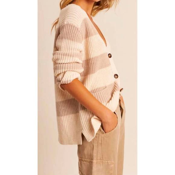 NEW JOHN + JENN mckay cardigan in iced latte